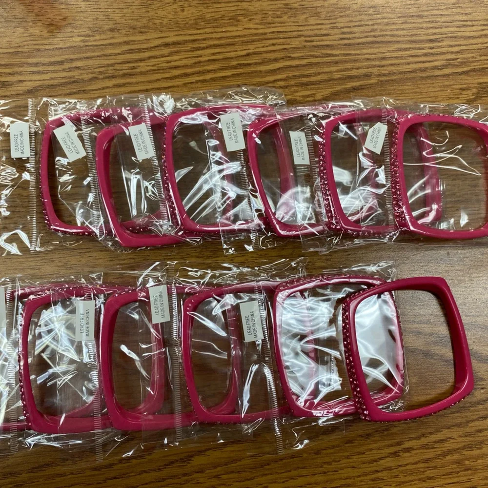 Hot Pink Sparkle Bracelets set of 12